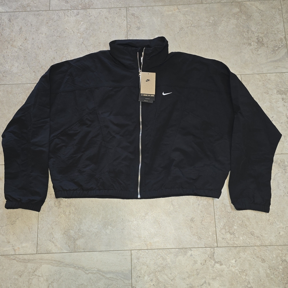Nike Womens Black Full-Zip Windbreaker Jacket XL